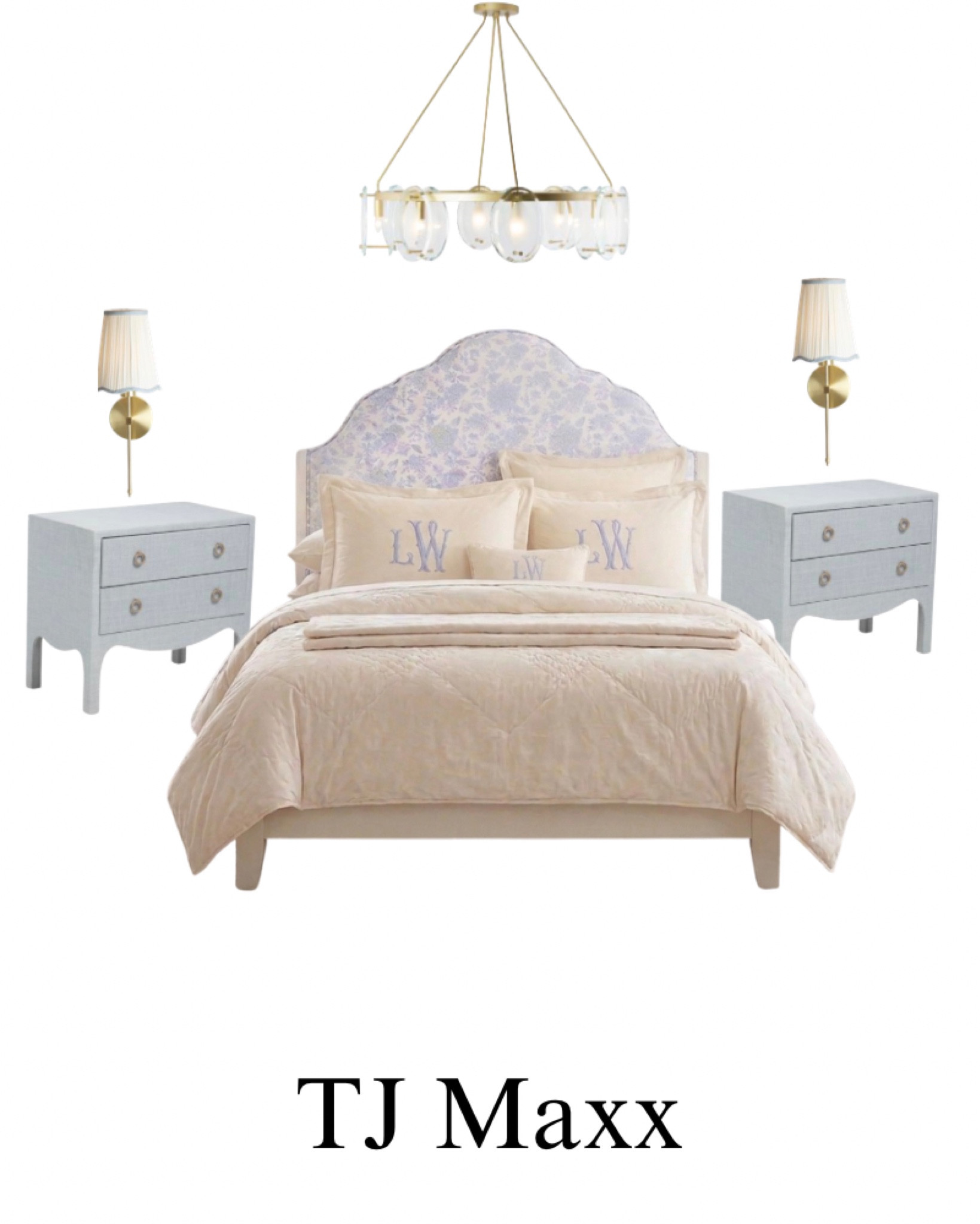 Blue twin headboard on sale at TJ Maxx, chandelier, nightstand, brass sconces, kids bedroom, furniture, French, coastal.

#LTKKids #LTKSaleAlert #LTKHome