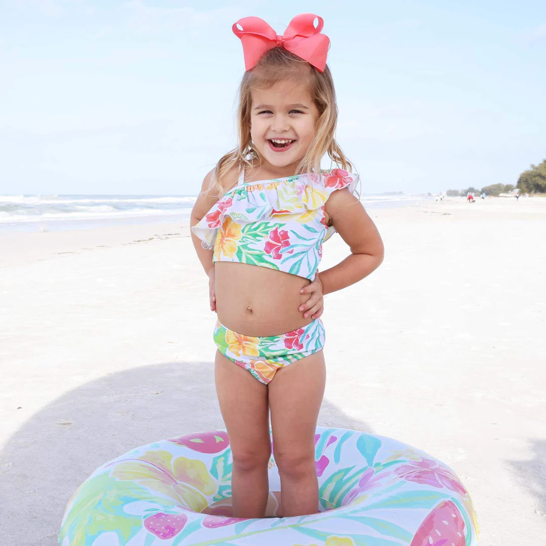 One Shoulder Ruffle Bikini | Tropical Paradise | Caden Lane