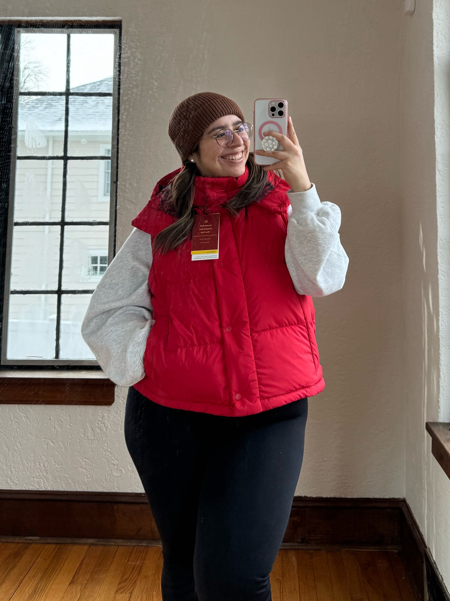 Lunar New Year red puffer vest ! 
Wearing the size 12, it’s very roomy so could’ve sized down to the 10! 
Wearing the large petite in the pants 

#LTKfitness #LTKmidsize #LTKstyletip