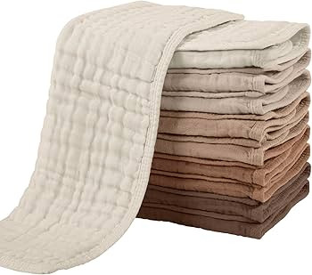 Yoofoss Muslin Burp Cloths for Baby 10 Pack 100% Cotton Baby Washcloths for Boys Girls Large 20''... | Amazon (US)