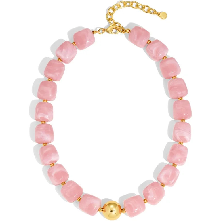 Summer Beach Jewelry Chunky Beaded Necklace for Women Trendy Statement Big Colorful Bubble Resin ... | Walmart (US)