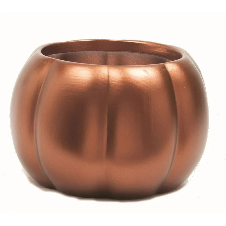 Copper Colored Pumpkin Shaped Planter | Walmart (US)
