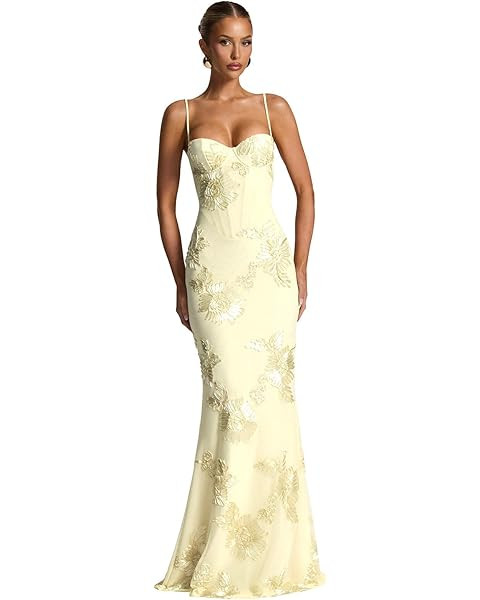 Women's Corset Lace Sweetheart Spaghetti Straps Long Formal Dress Mermaid Backless Cocktail Party... | Amazon (US)