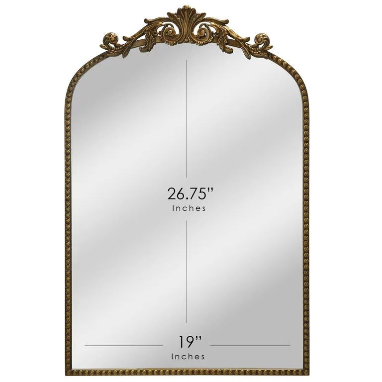 Better Homes & Gardens 20" x 30" Arch Metal Wall Mirror Décor in Gold | Walmart (US)
