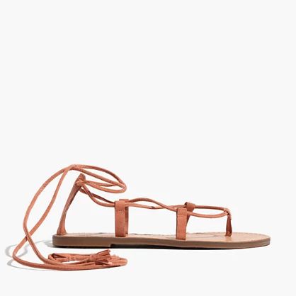 The Boardwalk Lace-Up Sandal in Suede | Madewell