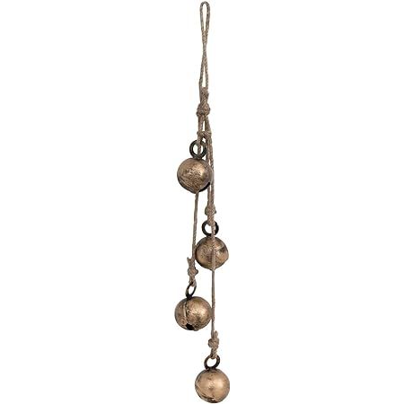 Creative Co-Op Hanging Metal Jingle Bells with Jute Rope, Antique Brass Finish | Amazon (US)