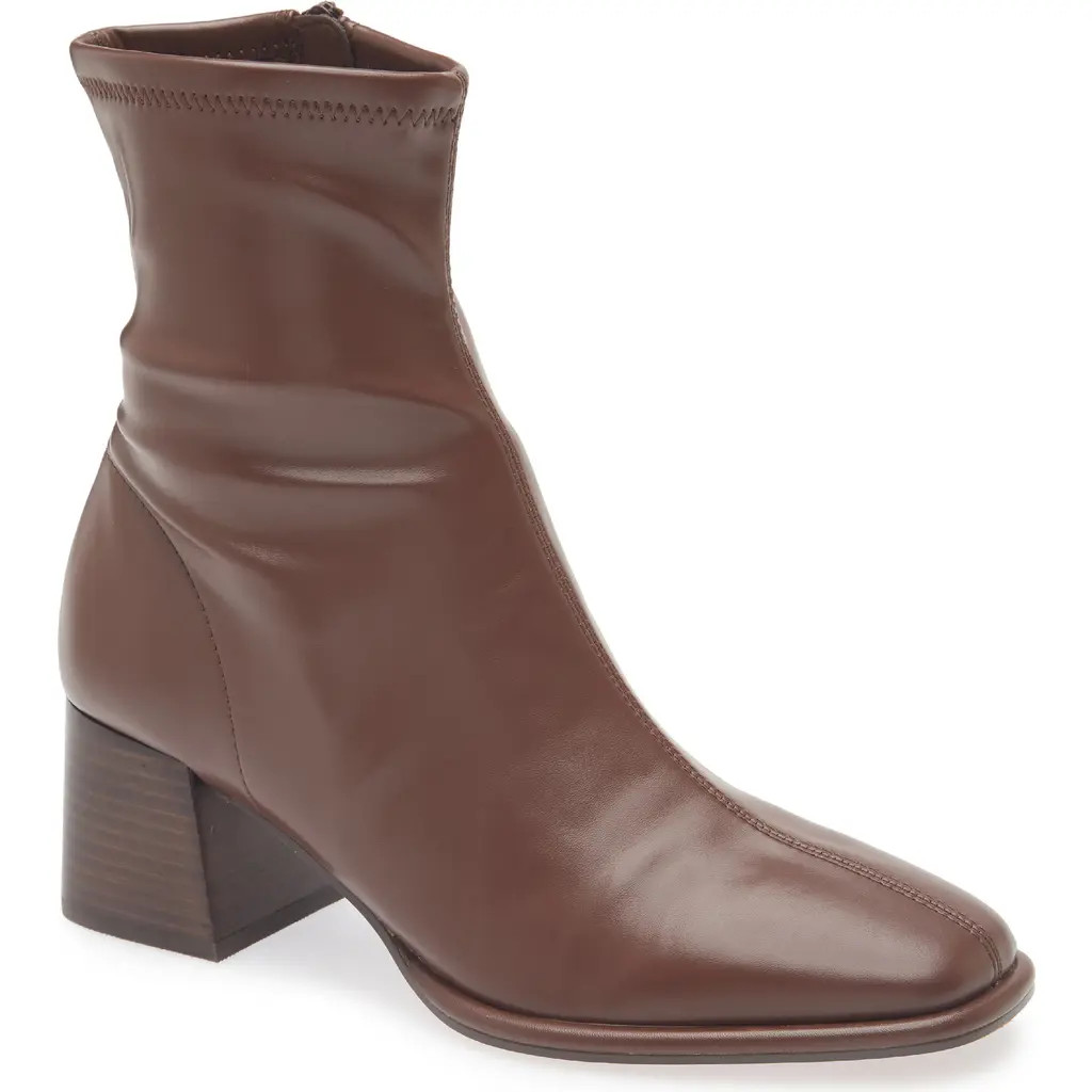 Steve Madden Pammy Block Heel Bootie in Brown at Nordstrom, Size 5.5 | Nordstrom