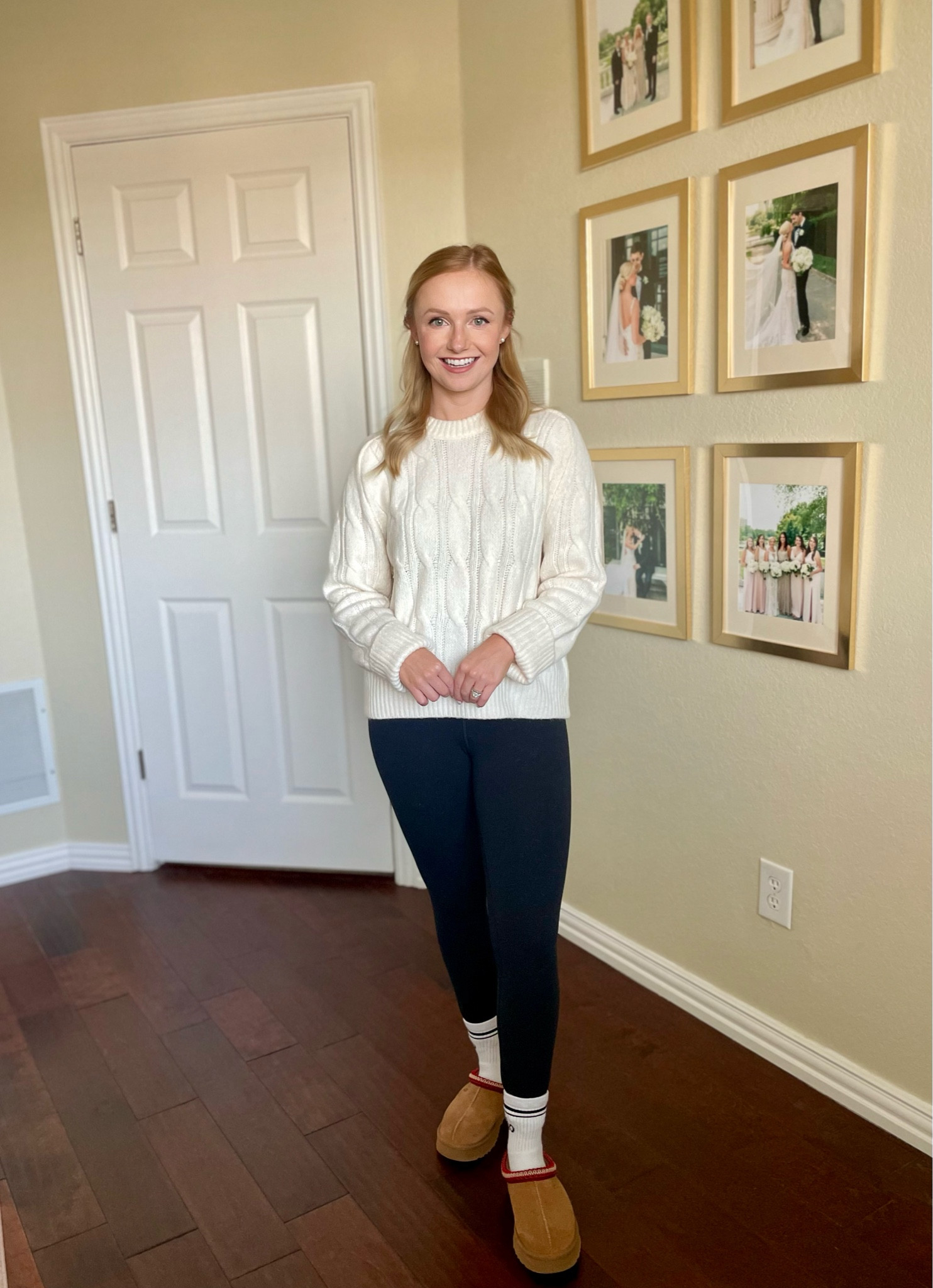 Wearing an XS in sweater and 4 in leggings | cable knit sweater, Thanksgiving outfit, cozy outfit, fall outfit 

#LTKHoliday #LTKStyleTip #LTKSeasonal