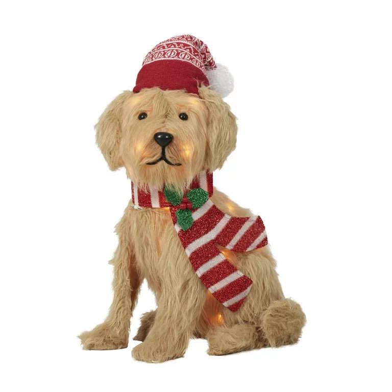Holiday Time 24" Light-up Plush Golden Dog with 35 Clear Incandescent Lights, Holiday Time (4.5)4... | Walmart (US)