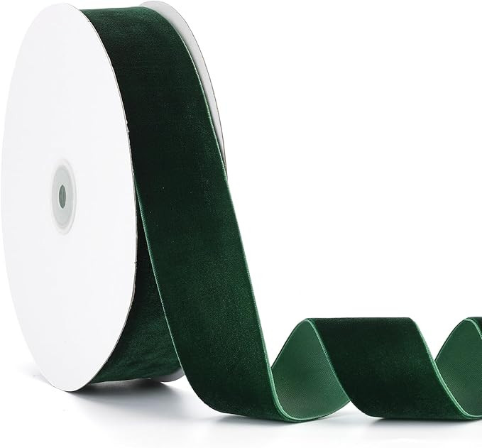 Jeuhoue Velvet Ribbon Dark Green,1-1/2 Inch x 20Yd,Perfect for Christmas Gift Wrapping,Floral Bou... | Amazon (CA)