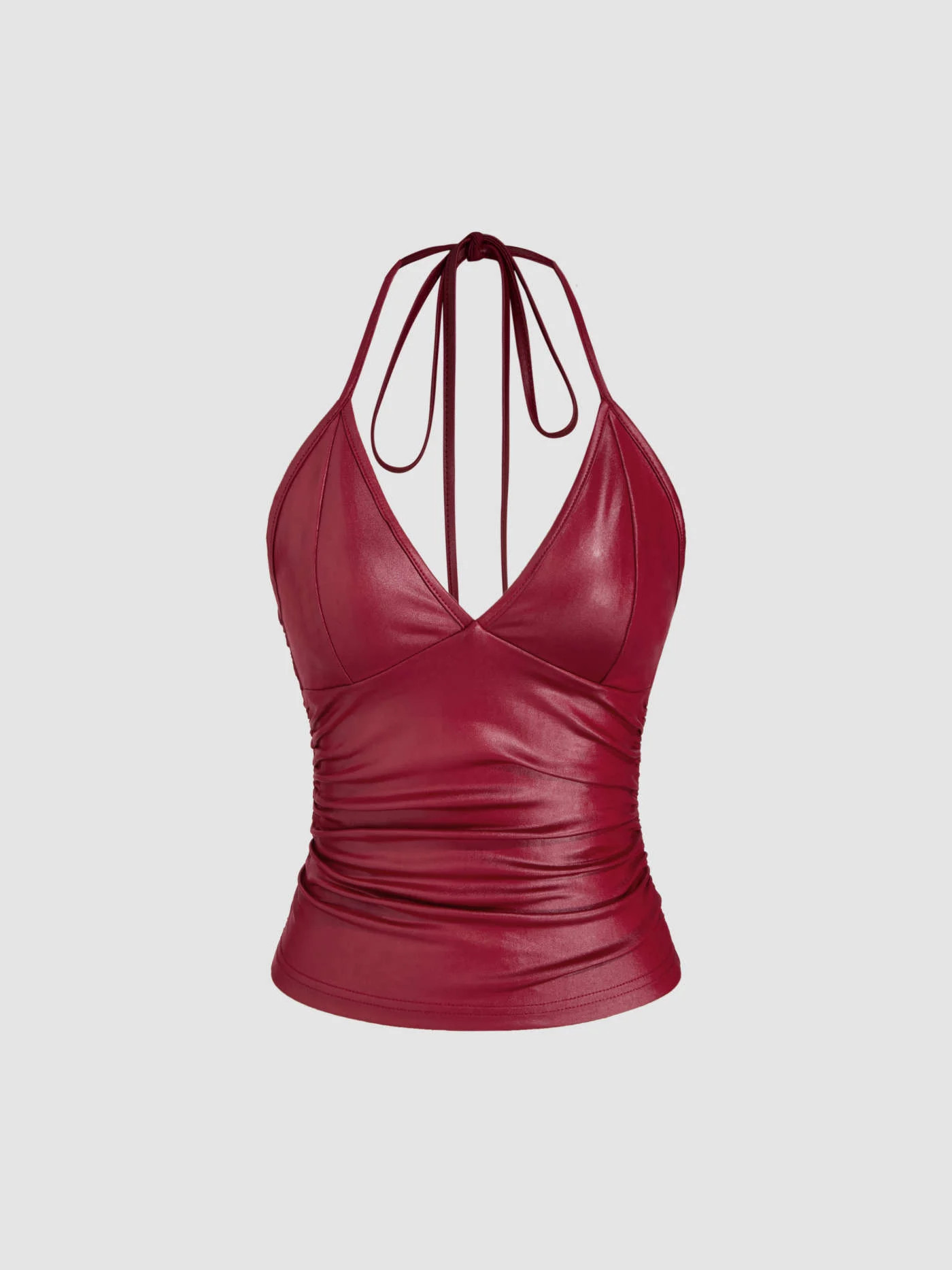 Halter Neckline Ruched Cami Top | Cider