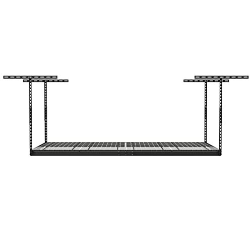 MonsterRax Overhead Garage Storage Rack - 4 x 8 Ceiling Racks for Garage, Organization Shelving, Hanging Shelf, Grey, 24"-45" Height Adjustment | Amazon (US)