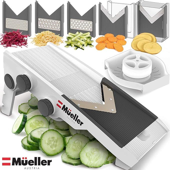 Mueller Austria Premium Quality V-Pro Multi Blade Adjustable Mandoline Cheese/Vegetable Slicer, C... | Amazon (US)