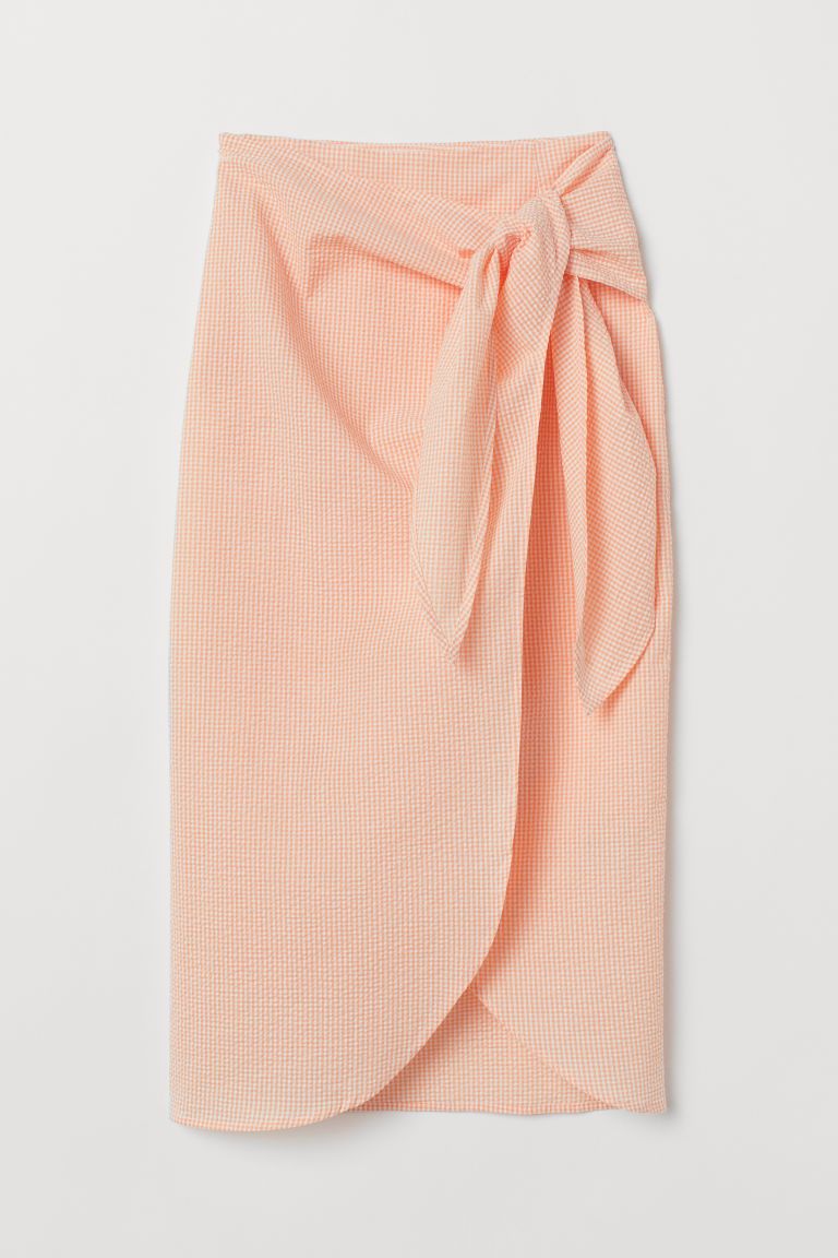 H & M - Seersucker Skirt - Orange | H&M (US + CA)