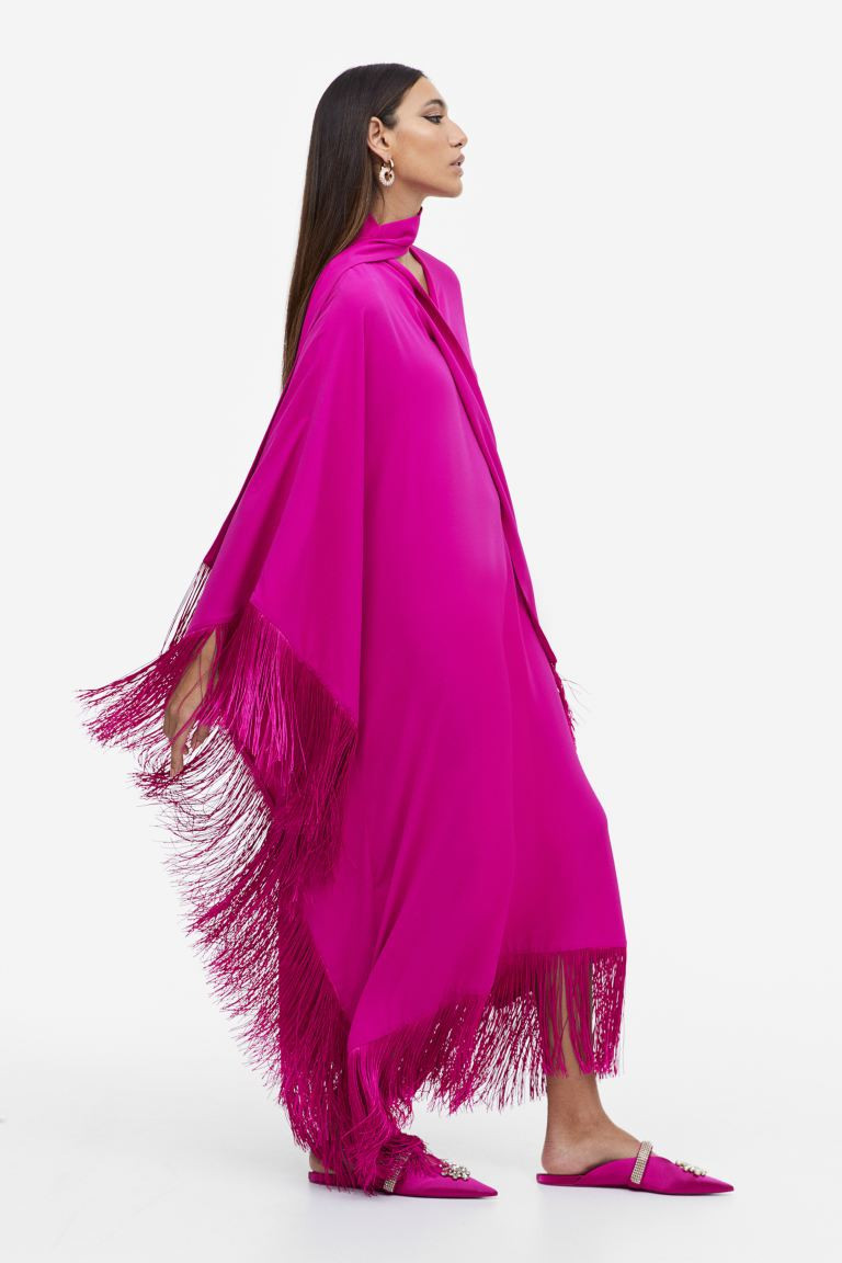 Fringe-trimmed kaftan dress | H&M (UK, MY, IN, SG, PH, TW, HK)