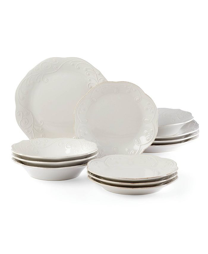 French Perle White 12-PC Dinnerware Set, Service for 4, Created for Macy's | Macys (US)