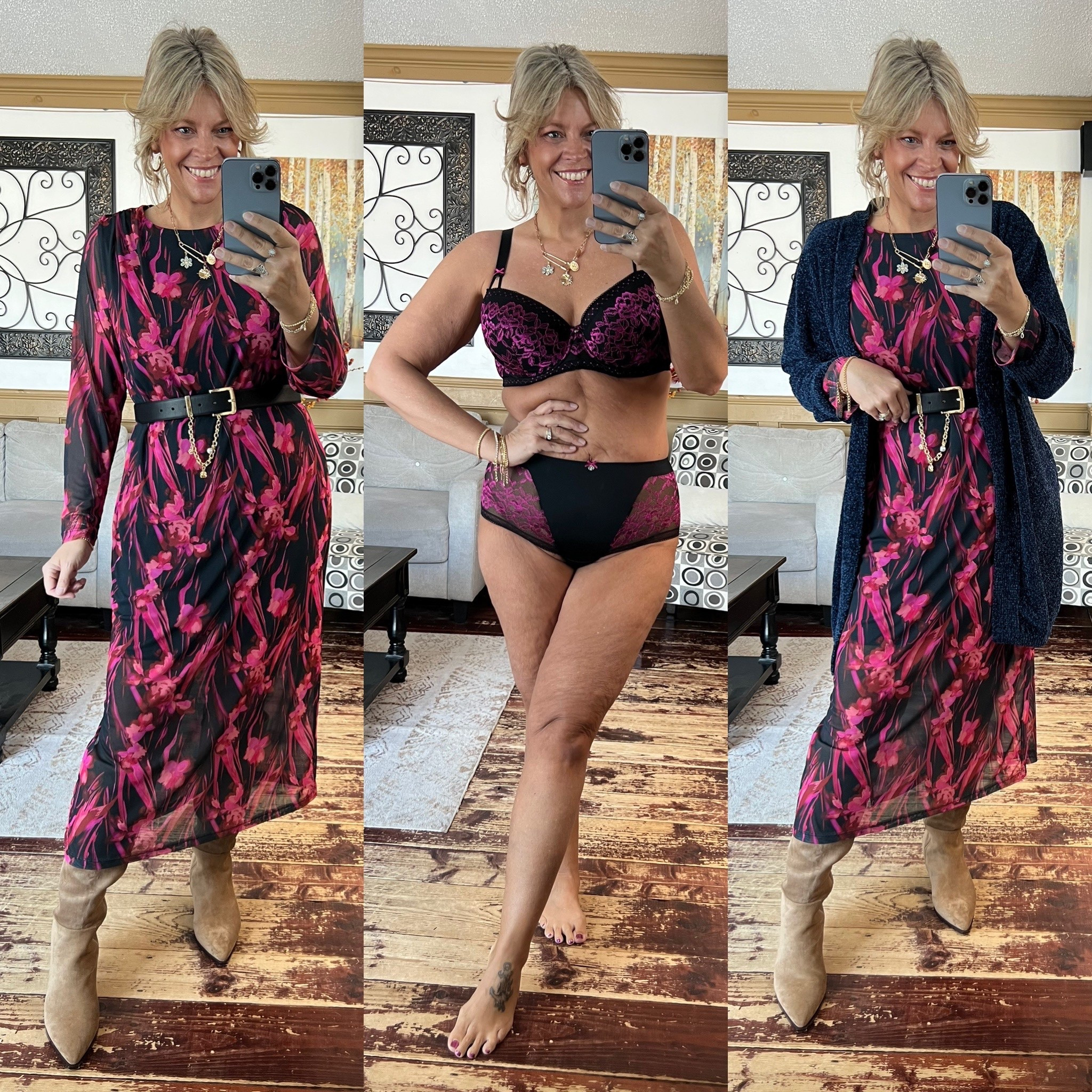 Use code NOIULLA tonsave 35 % on your order! I’m wearing size 12/14 in th dress, cardigan, bra and matching panties. 

#LTKOver40 #LTKPlusSize #LTKMidsize