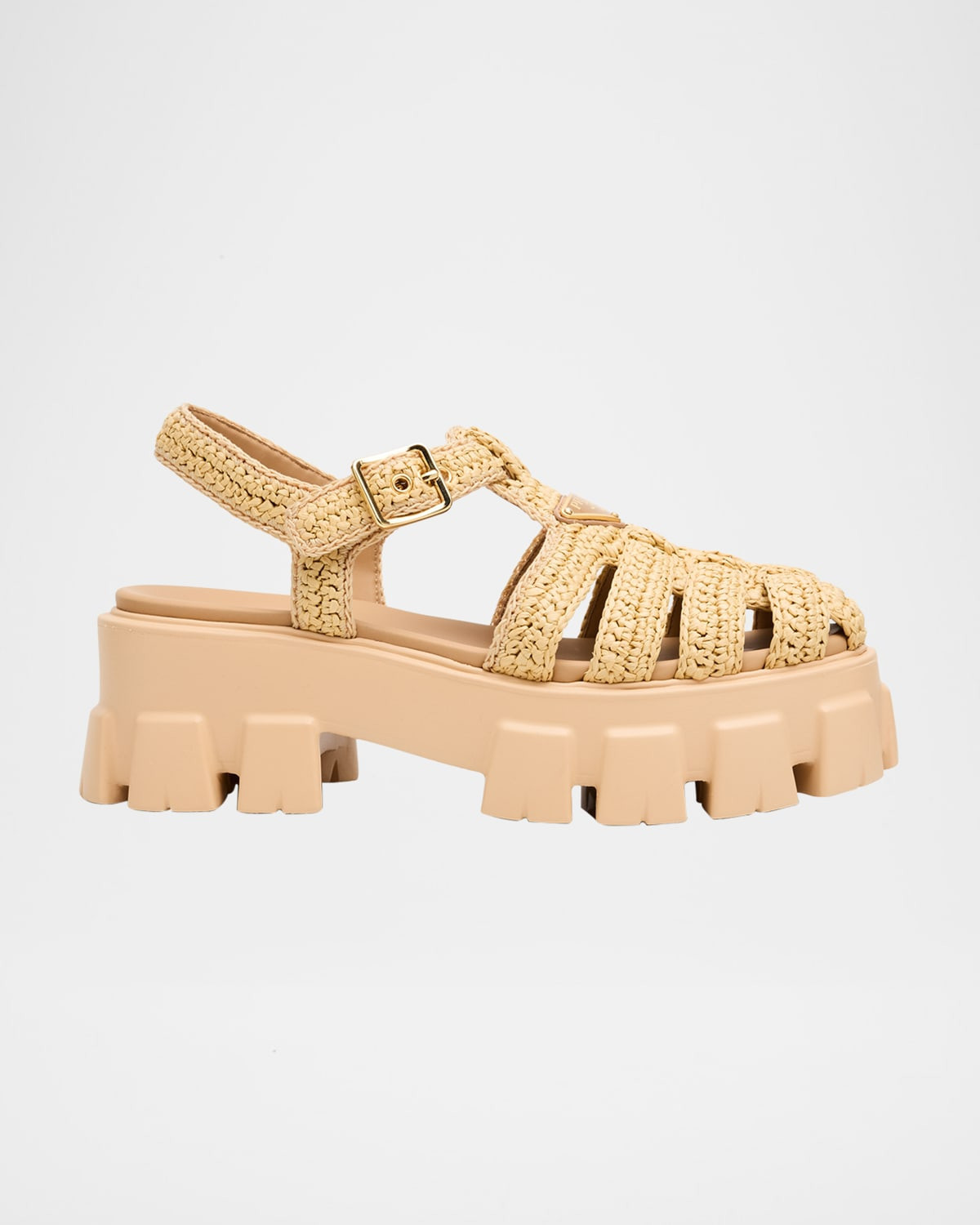 Monolith Raffia Chunky Fisherman Sandals | Neiman Marcus
