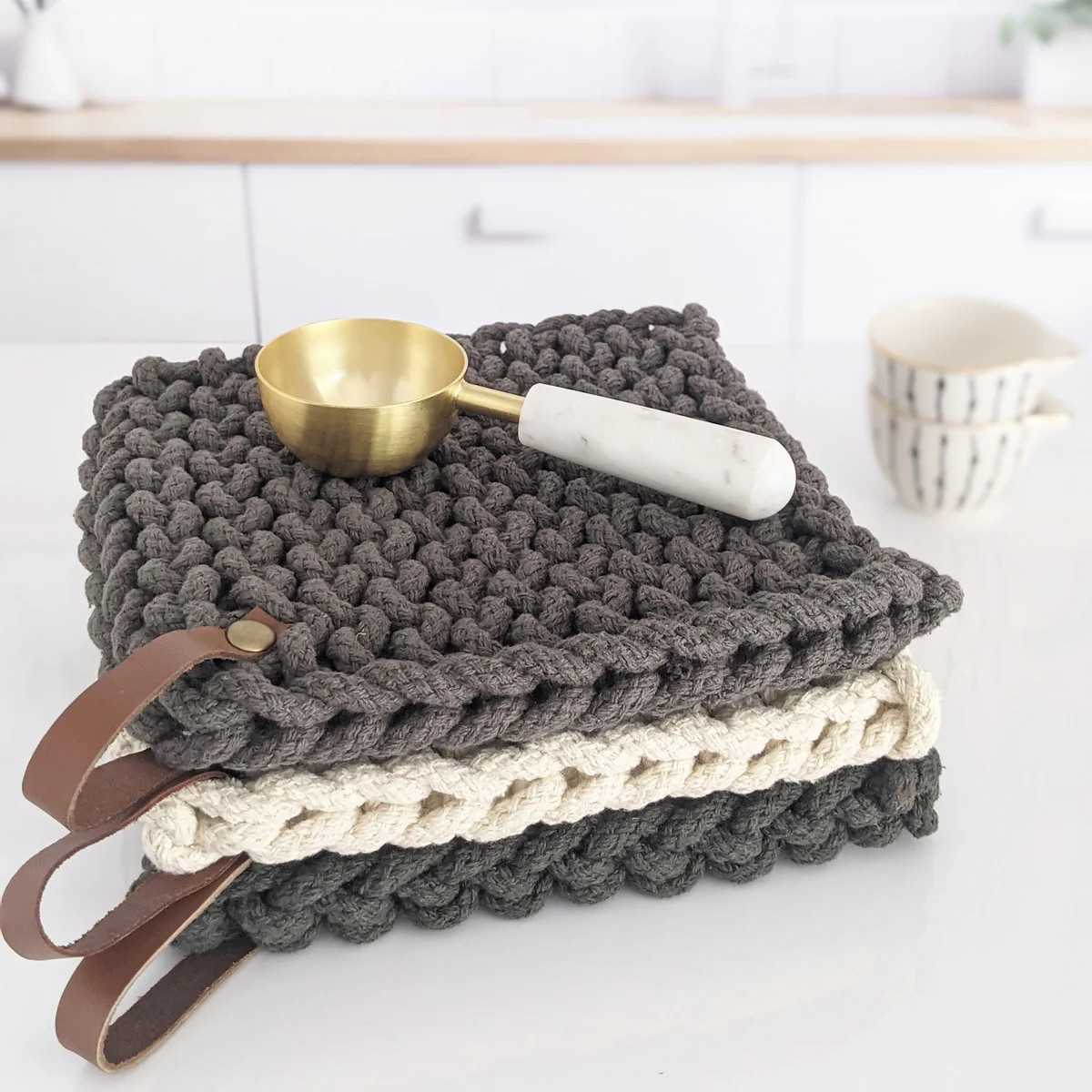 Trivet With Leather Loop | Fresh Home + Kitchen