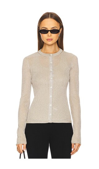 Fisher Cardigan in Light Gold | Revolve Clothing (Global)