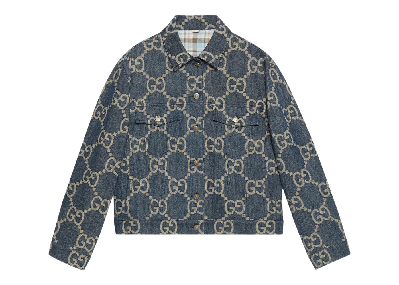 Gucci Women's GG Denim Jacket in Blue/Ivory | StockX