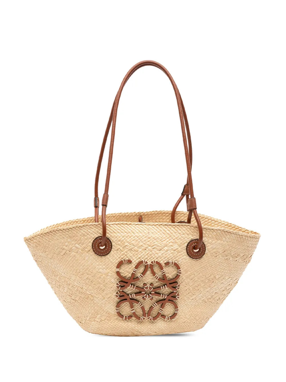 Loewe Pre-Owned 2021 Paulas Ibiza Small Anagram Raffia tote bag - Brown | Farfetch Global