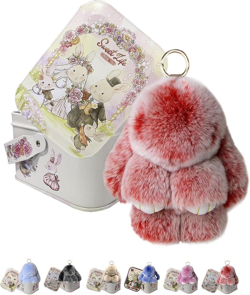 Easter Keychain With Tin Box, Bunny Lucky Keychains, Handmade Soft Bunny Keychain | Amazon (US)