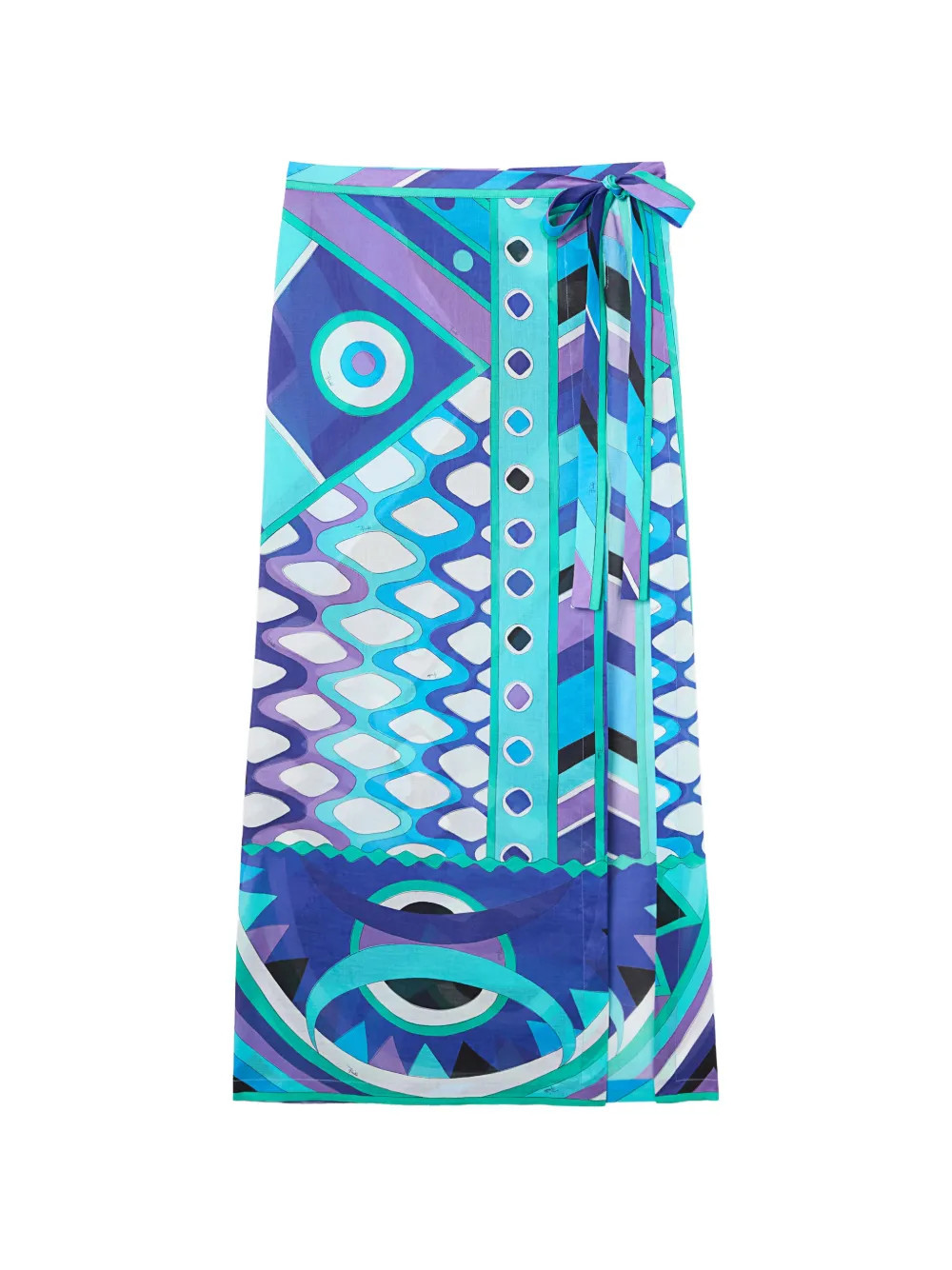PUCCI Vivara-print wrap sarong skirt - Blue | Farfetch Global