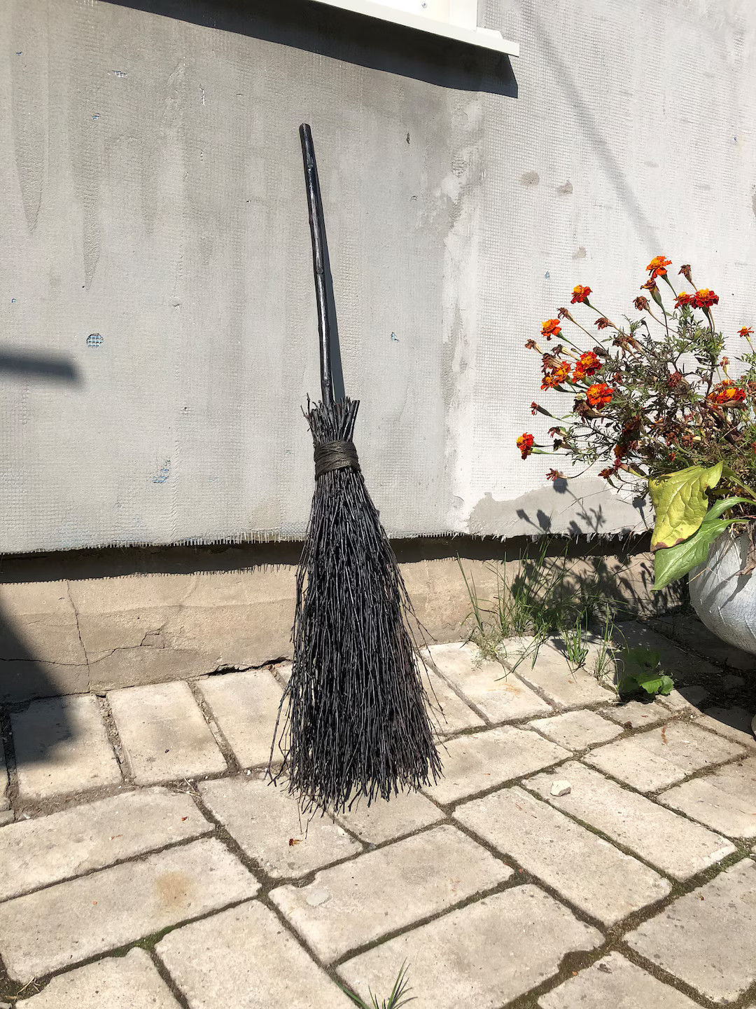 Black Natural Witch Broom, Halloween Pagan Broom Besom, Halloween Broom, Wedding Broom, Home Deco... | Etsy (US)