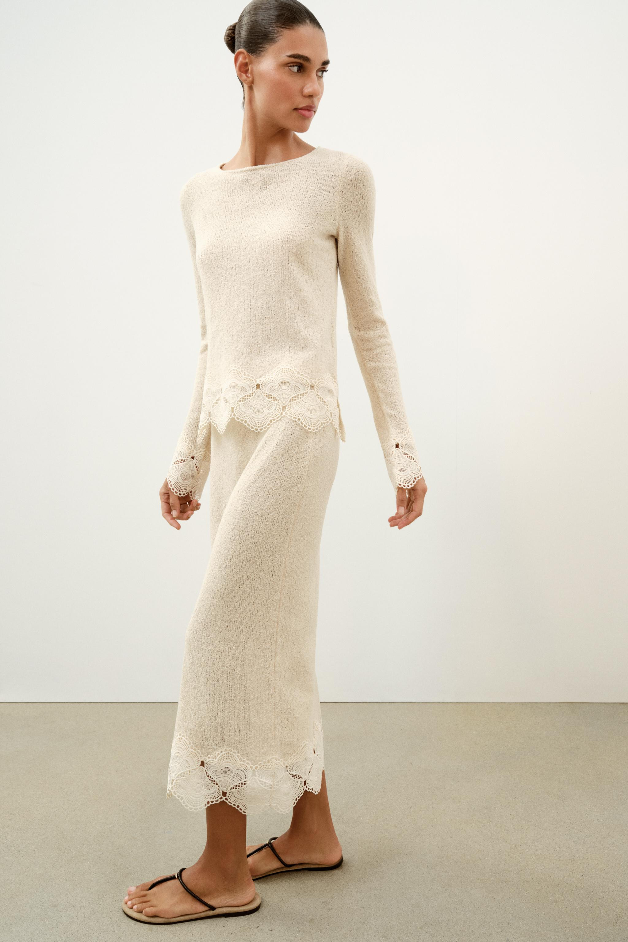 RUSTIC CROCHET SKIRT | Zara AU