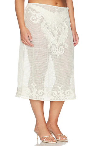 Fallon Midi Skirt in Ivory | Revolve Clothing (Global)