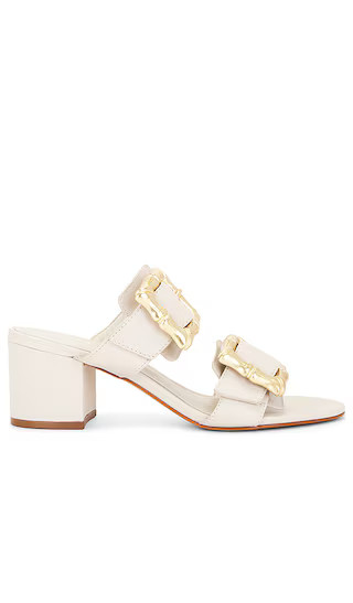 Enola Mid Block Sandal in Pearl | Revolve Clothing (Global)