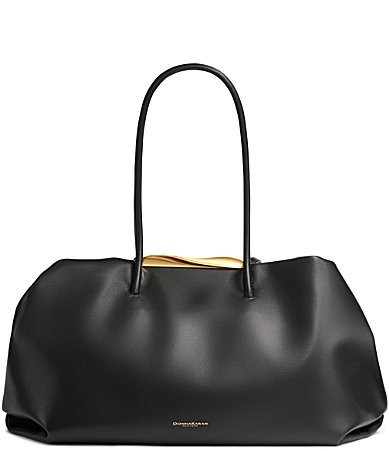 Donna Karan Poplin Large Satchel Bag - Black/Gold | Dillard's