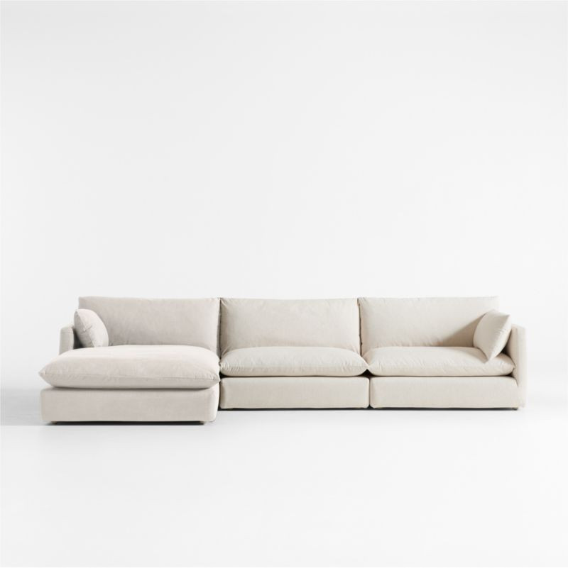 Unwind Modular 3-Piece Slipcovered Chaise Sectional Sofa + Reviews | Crate & Barrel | Crate & Barrel
