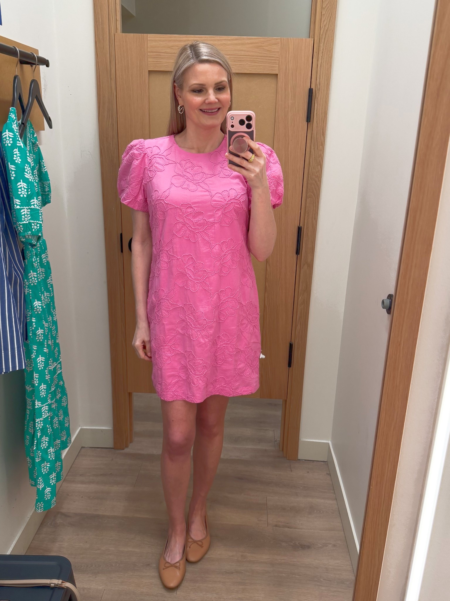 J Crew Factory pink spring shift mini dress is so perfect for the season! Wearing the small. Puff sleeves. Easter, summer, vacation  

#LTKootd #LTKSaleAlert #LTKSeasonal