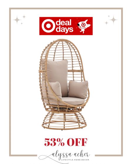 Swivel Egg Chair on sale! Save 53%.!!! 

#outdoor #eggchair #target #targetdeals

#LTKsalealert #LTKhome #LTKstyletip