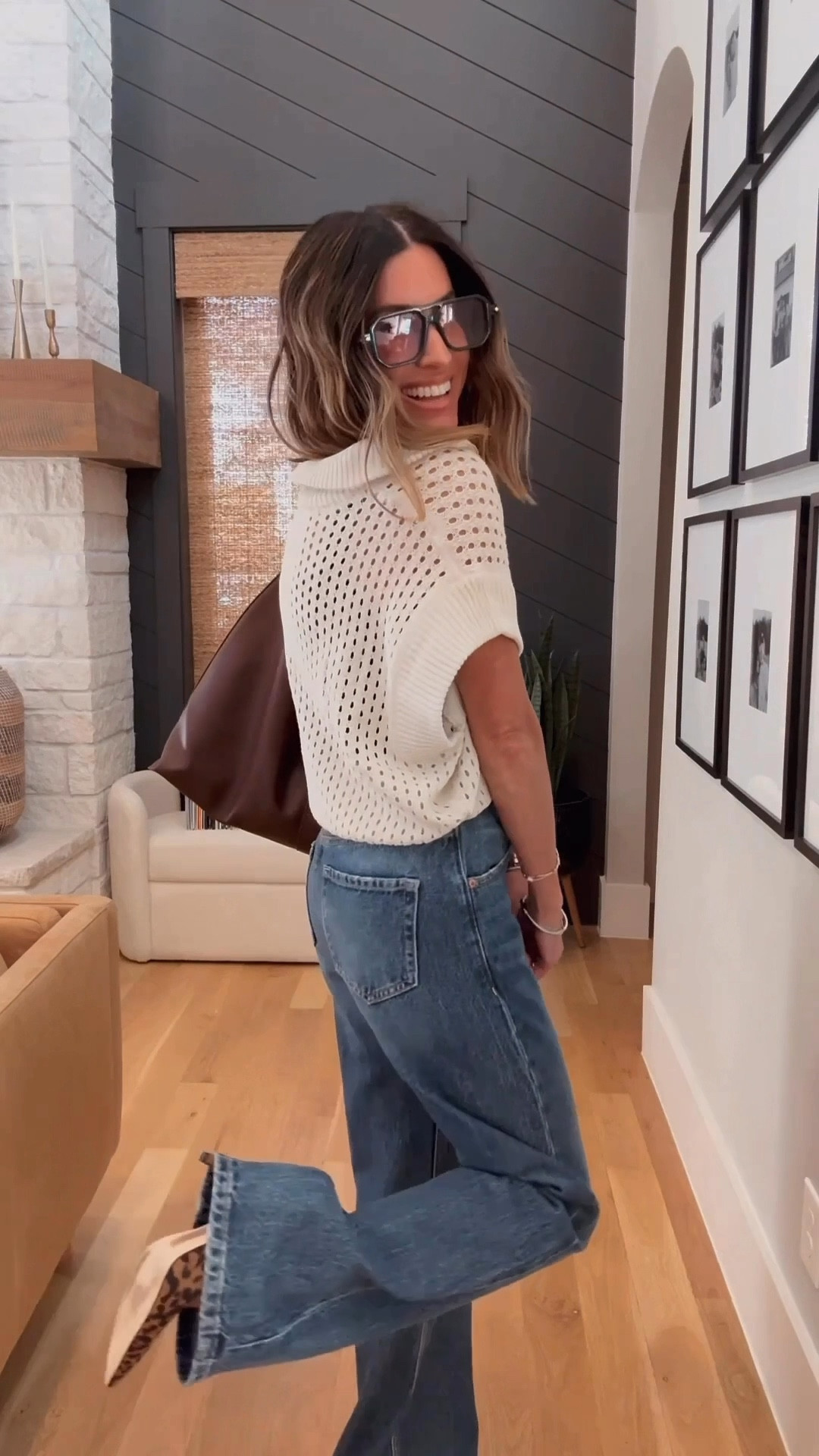 This top is SO cute for fall, and is a designer look for less! 🙌🏼 I’m in a small in the top (color is beige) and took my true size in the jeans, but if you’re in between sizes I would go down. 

#LTKFindsUnder50 #LTKFindsUnder100 #LTKStyleTip