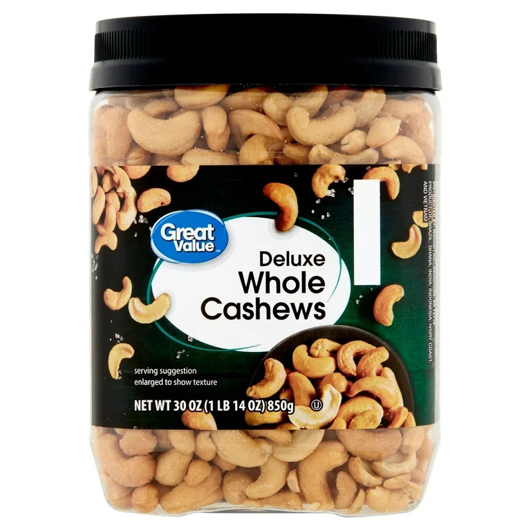 Great Value Deluxe Whole Cashews, 30 oz | Walmart (US)