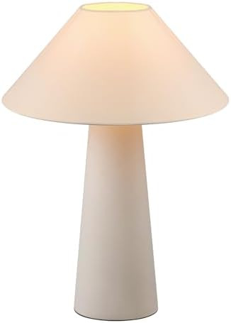 GLOBE Novogratz x 18" Ceramic Table Lamp, Matte Cream, Off-White Tapered Fabric Shade, in-Line Ro... | Amazon (US)