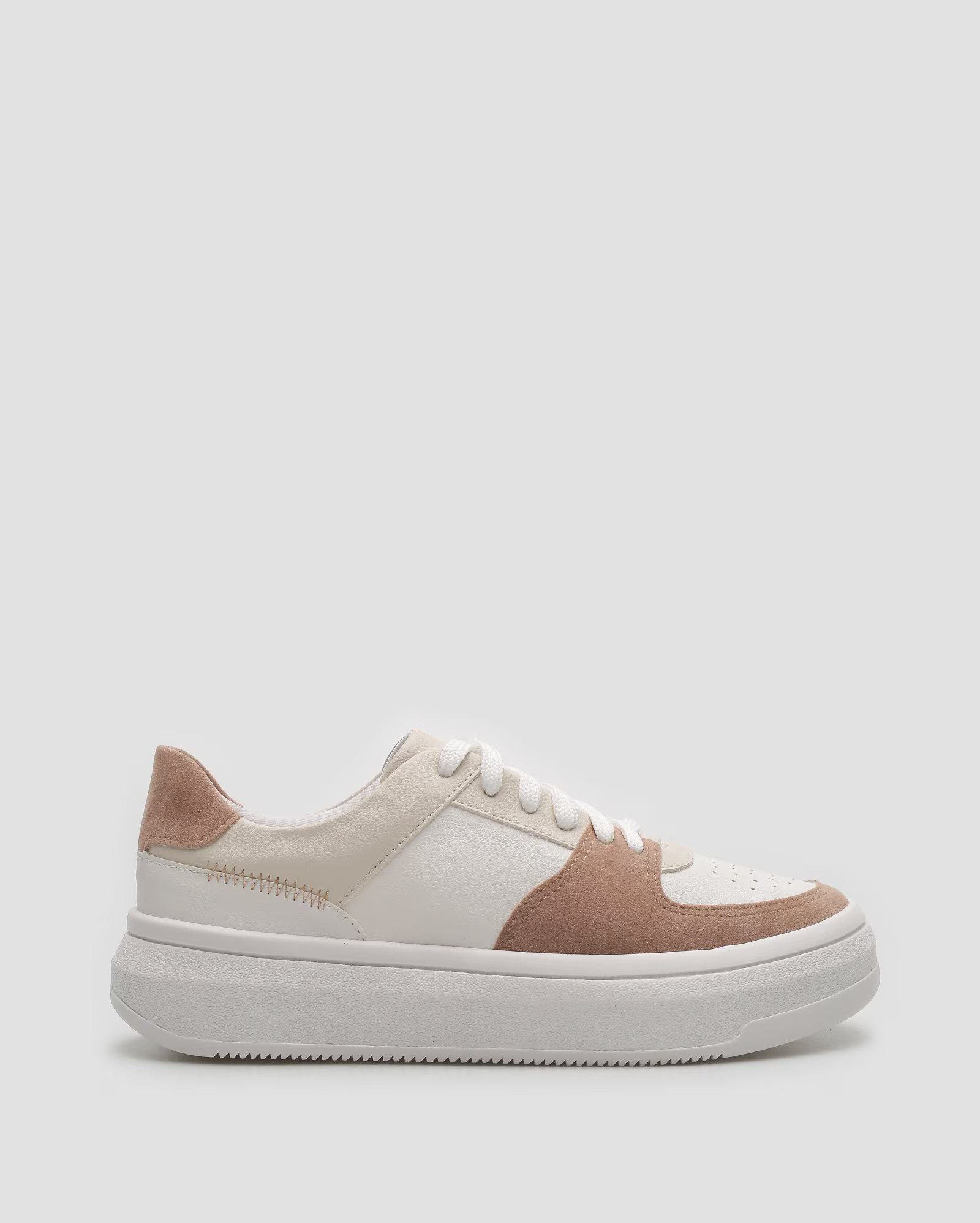 Tênis feminino casual recortes em camurça branco | Riachuelo | Riachuelo (BR)