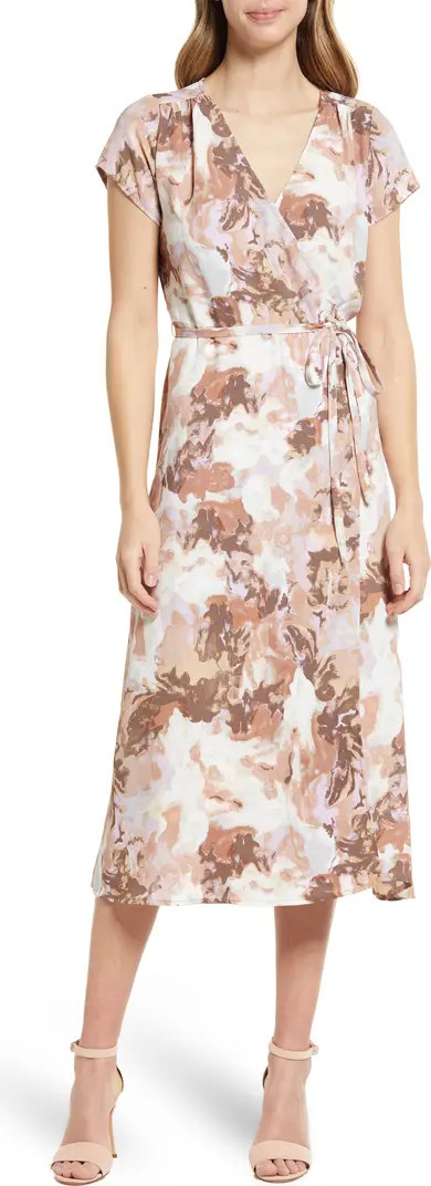 Wrap Woven Midi Dress | Nordstrom