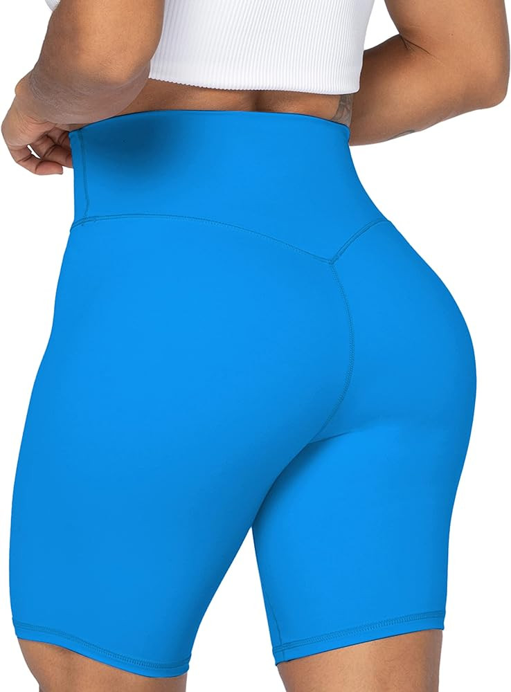 Sunzel No Front Seam High Waist Biker Shorts for Women, Squat Proof Yoga Workout Gym Bike Shorts | Amazon (US)