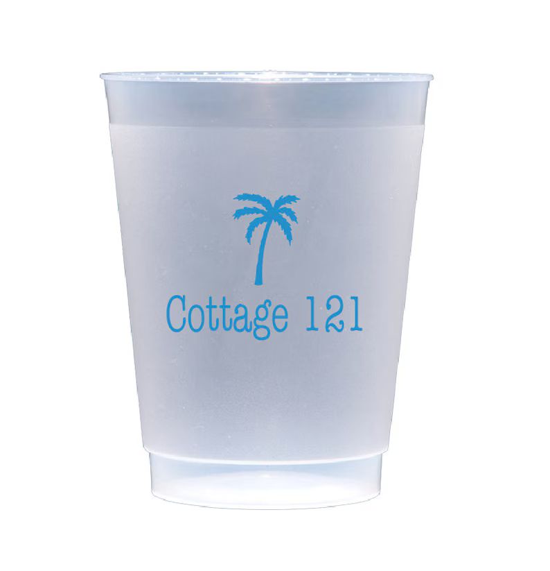 Palm tree cups, beach house cups, lake house cups, vacation home cups, personalized plastic cups,... | Etsy (US)