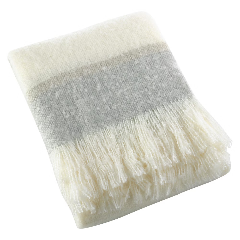 Gray Sevan Faux Design Throw Blankets (50""x60"") - Saro Lifestyle | Target