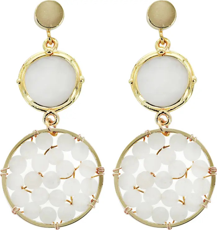 Stone Beaded Circle Drop Earrings | Nordstrom Rack