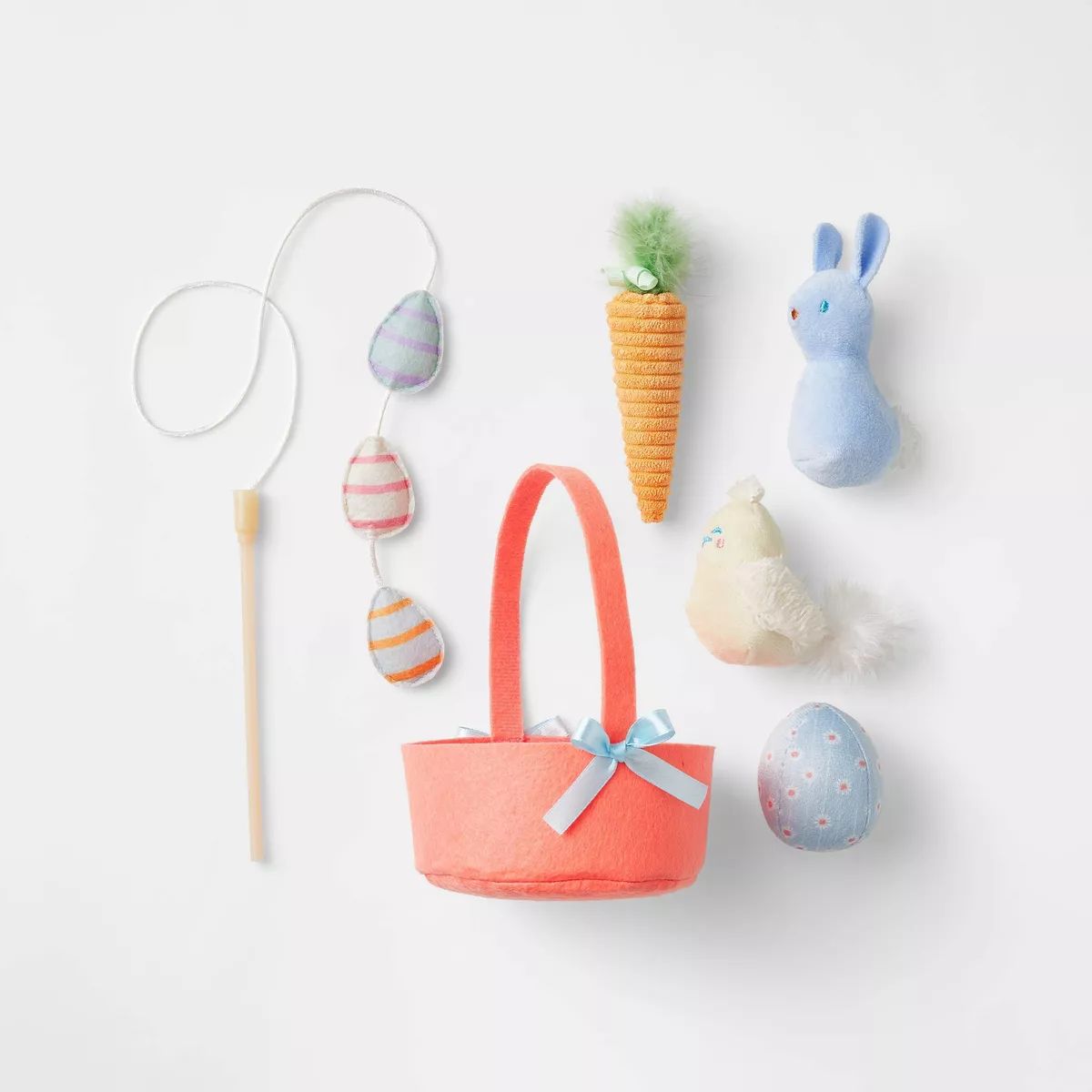 Spring Basket Cat Teaser Plush Toy Set - 5pk - Boots & Barkley™ | Target