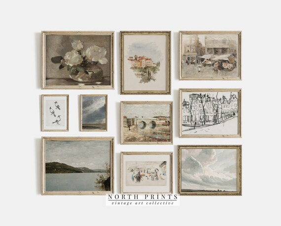 European Vintage Gallery Wall Art SET | Neutral Print Set Digital Downloadable PRINTABLE #S92 | Etsy (US)