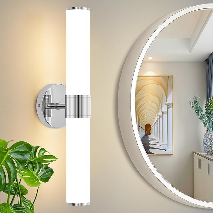 Chrome Wall Sconce, Bathroom Light Fixtures in Clear Glass Indoor Wall Sconces, Modern Sconce Wal... | Amazon (US)