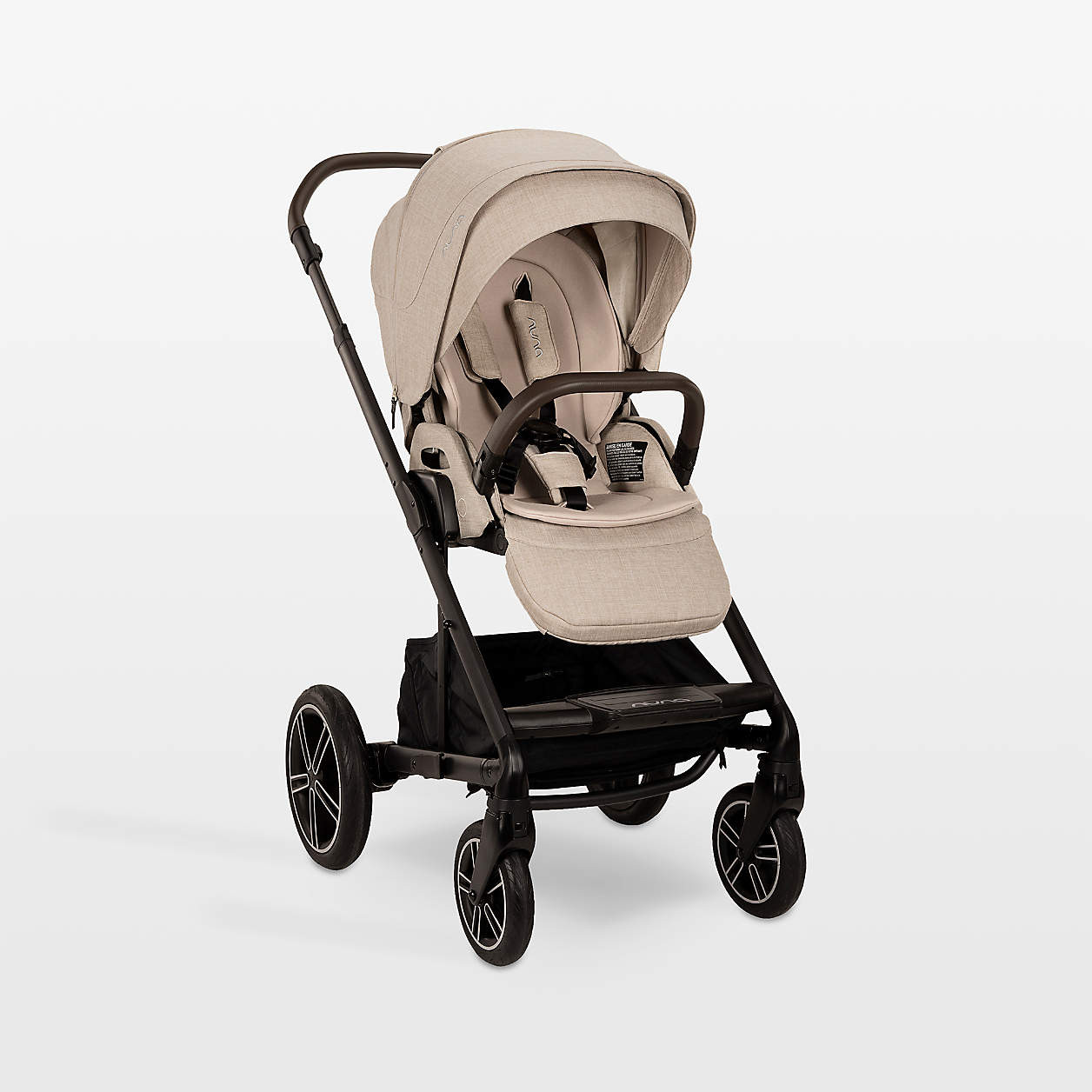 Nuna MIXX next Biscotti Brown Compact Foldable Baby Stroller + Reviews | Crate & Kids | Crate & Barrel