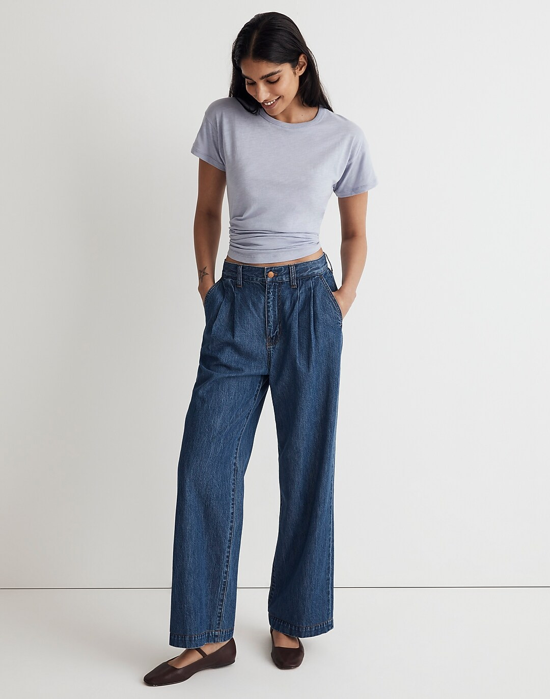 Whisper Cotton Rib-Crewneck Tee | Madewell